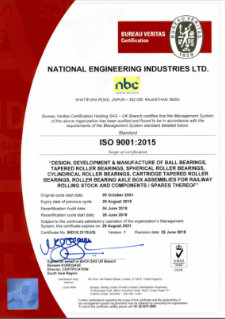 ISO 9001:2015 certification | National Bearing Company