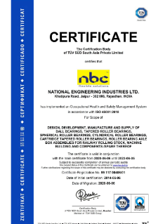 ISO 45001:2018 | NBC Bearings