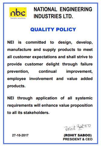 NEI Quality Policy 2025