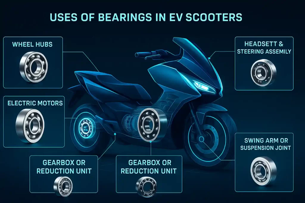 Uses of bearing in ev scooters