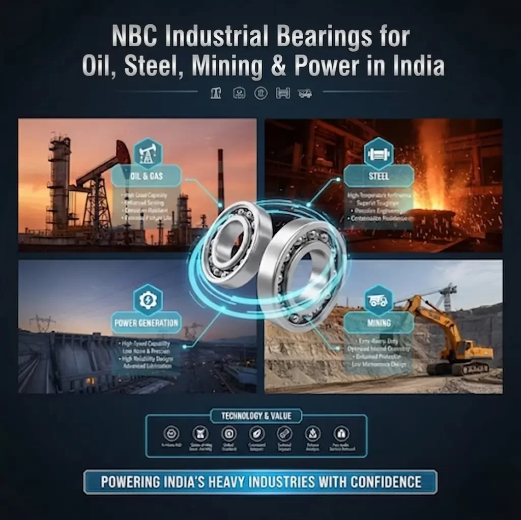 NBC industrial bearings for oil gas steel mining plants India